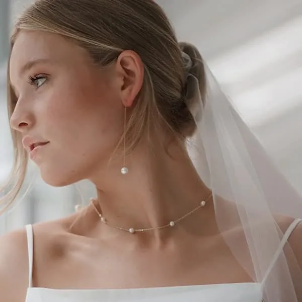Pearl and gold bridal jewellery